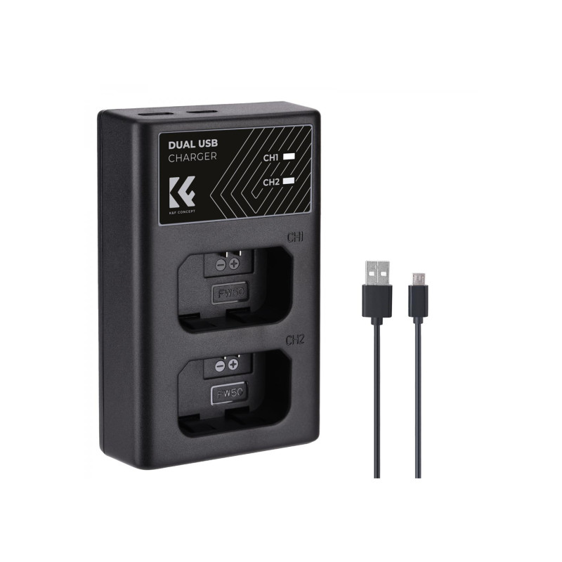 K&F CONCEPT NP-FW50 Dual Slot Quick Charger