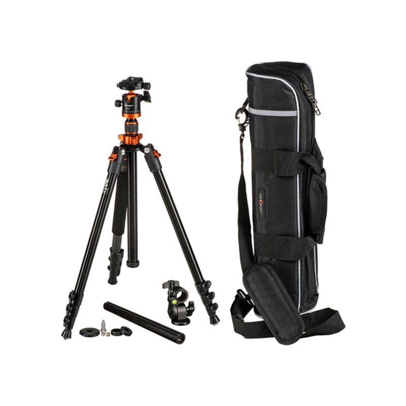K&F Concept Magnesium Alloy Travel Tripod with Rotating Lateral Multi-Angle Center Column, Ball Head and Monopod Kit